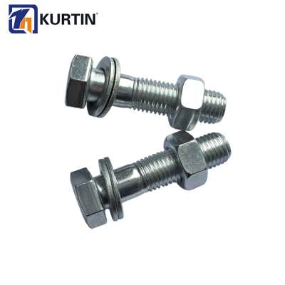 Multifunctional cold forge carbon steel heavy zinc plated hexagon hex bolt M60 bolts with nuts and washers